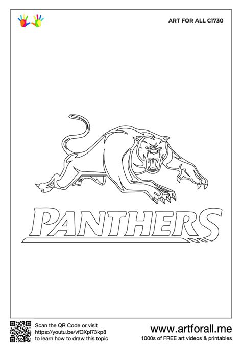 nrl panthers colouring in