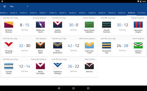 nrl results today standings