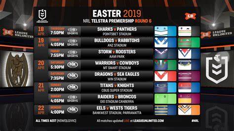 nrl team lists this weekend round 6