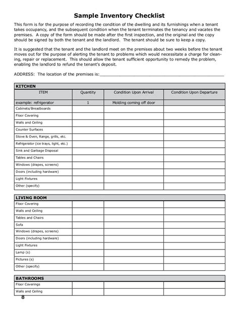 nrla new tenant checklist