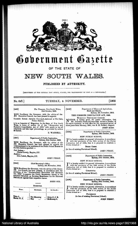 nsw government gazette