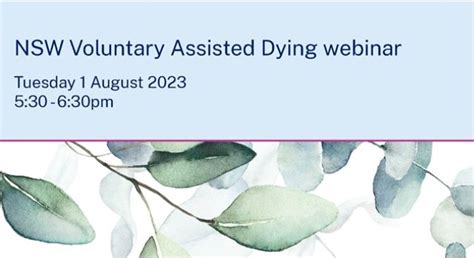 nsw health voluntary assisted dying webinar