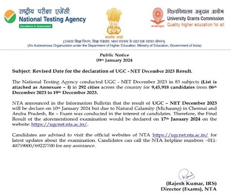 nta ugc net result december 2023 cut off