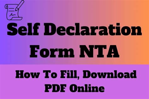 nta website self declaration form download