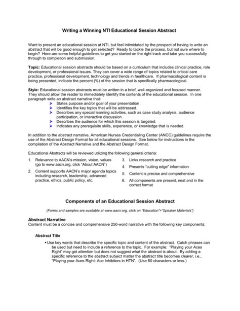 nti abstract submission