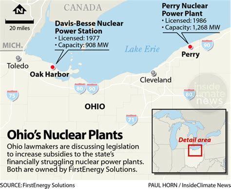 nuclear plants in ohio map