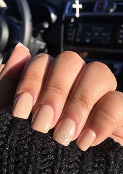 Nude Acrylic Nails With Design - 2023 Trends