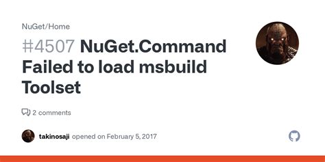 nuget failed to load msbuild toolset