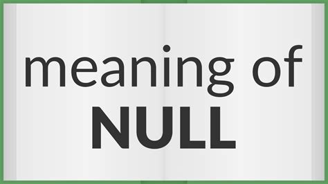 null meaning in english
