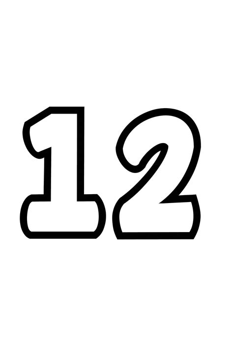 Number 12 Printable Stencil