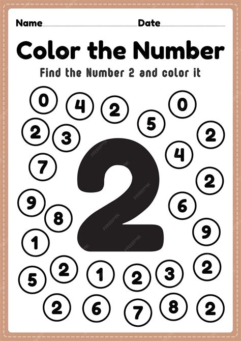 number 2 activity sheets printable template