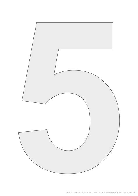 Number 5 Stencil Printable