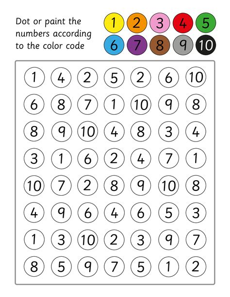 Number Activity Sheets For Toddlers