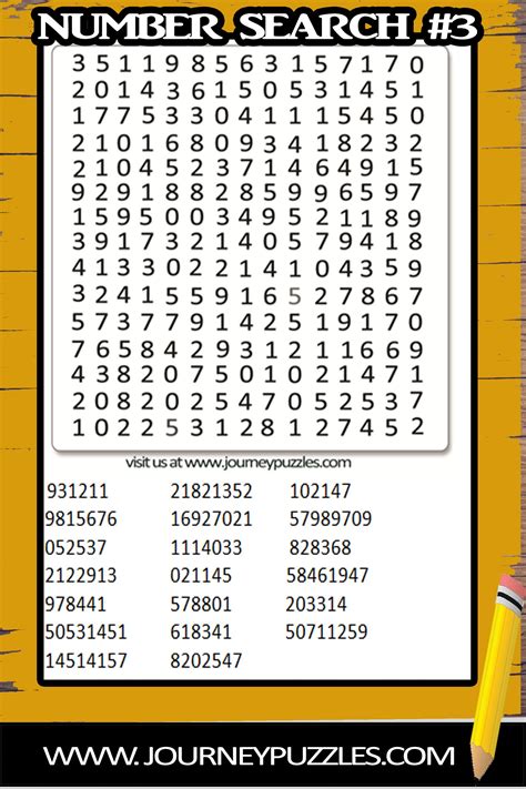Number Find Puzzles Printable