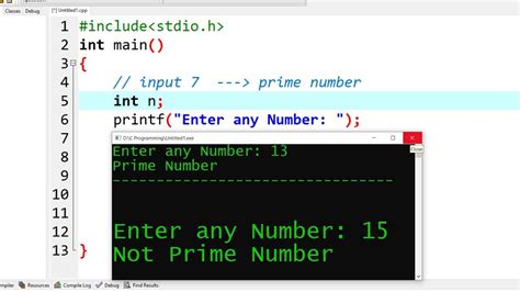 number is prime or not c program