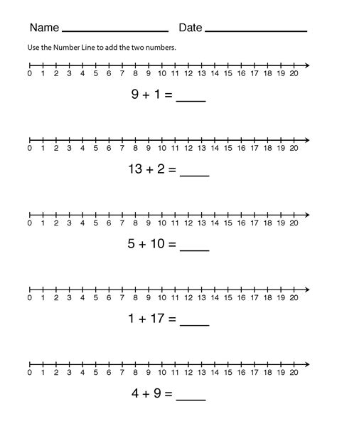 Number Line Worksheet Printable