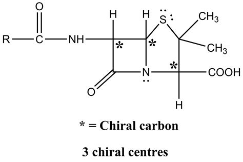 number of chiral centres in penicillin