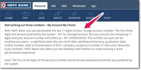number of digits in hdfc account number