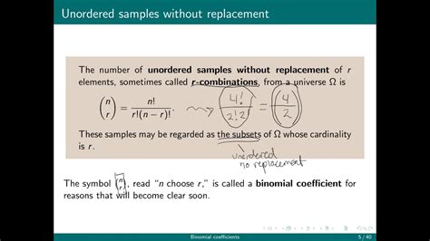 Number Of Possible Samples Without Replacement