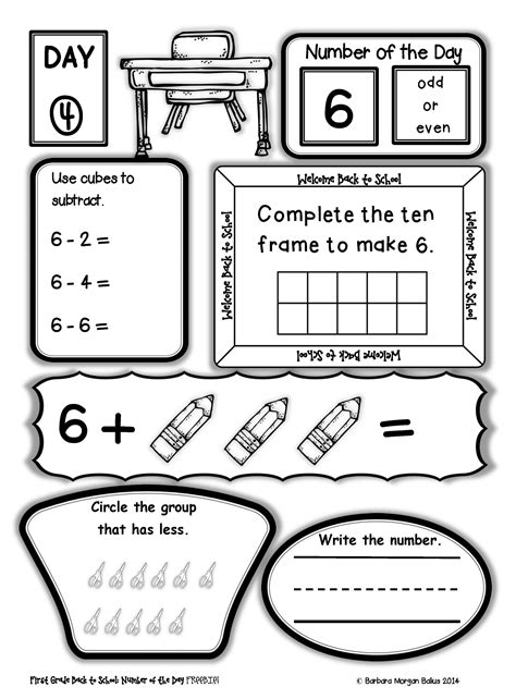 number of the day worksheet 1st grade