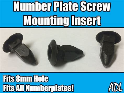 Number Plate Screw Mounting Insert