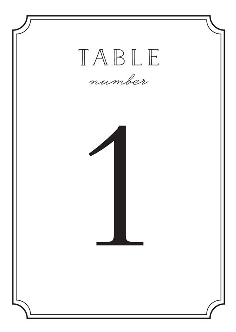Number Table Frame