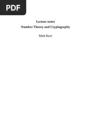 This Number Theory And Cryptography Lecture Notes With Simple Style