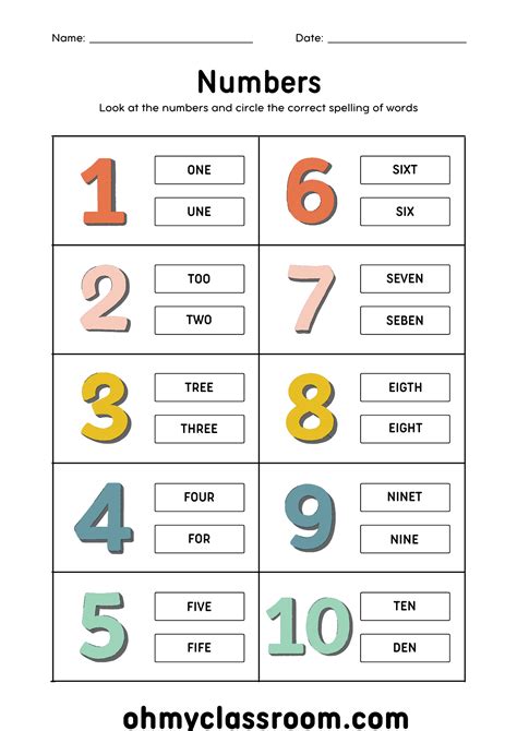 5 Number Worksheet Tips