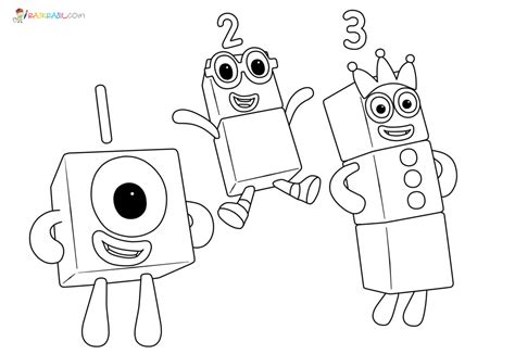 Numberblocks 4 Four Coloring Pages Printable