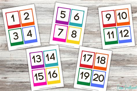 Numbers 1 20 Flashcards Printables