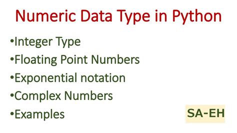 numeric data type in python example