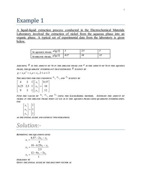 Numerical Analysis Examples