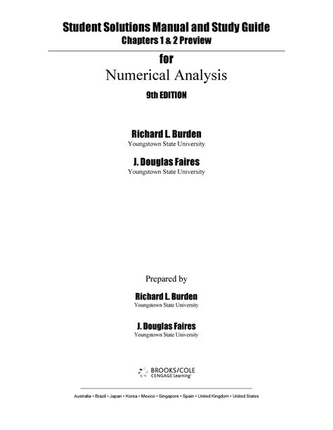 Numerical Analysis Solution