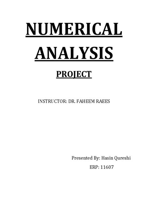 numerical analysis topics for project
