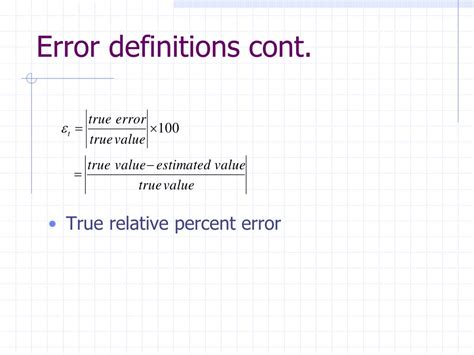numerical error formula