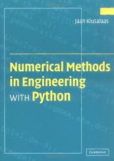 numerical methods in engineering with python 3 by jaan kiusalaas pdf