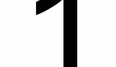 the number one is shown in black and white, with an outline for it to
