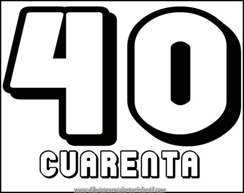 Numero 40 Para Colorear Updated