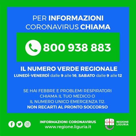 numero verde regione liguria