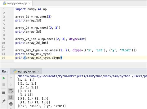 numpy example program in python