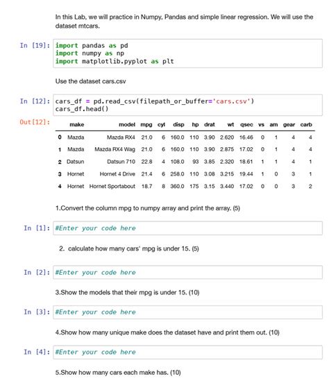 numpy pandas practice