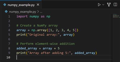 numpy program example