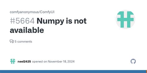 Got an error "Numpy is not available" when running comfyui and SD3 r/StableDiffusion