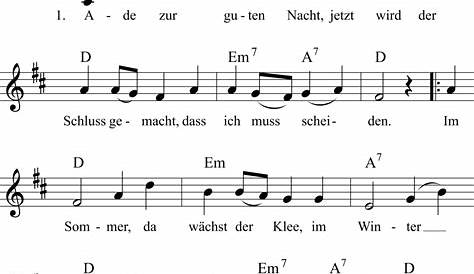 Ade Zur Guten Nacht - Melodie | PDF