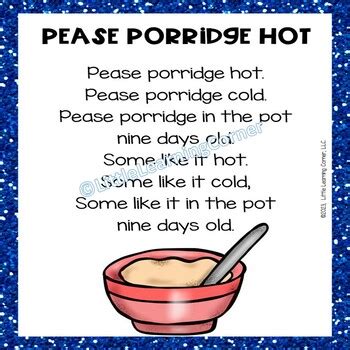 nursery rhyme pease porridge hot