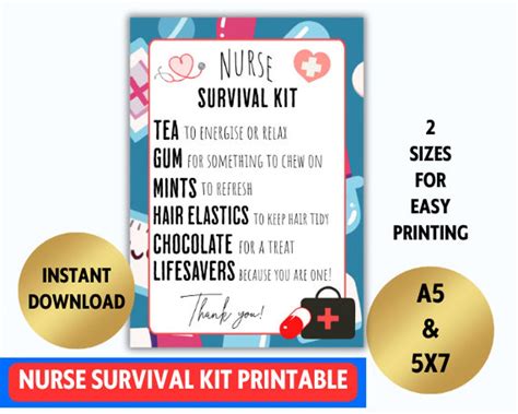 Nurses Survival Kit Printable