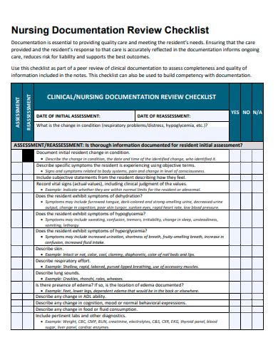nursing documentation audit template