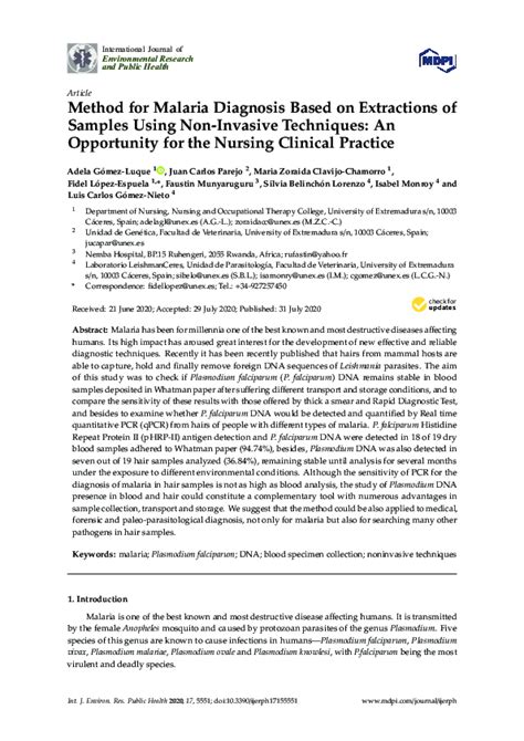 Nursing Journal Malaria