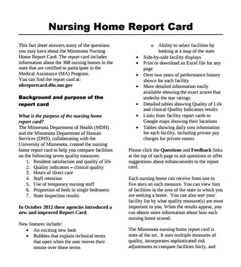 Nursing Report Guidelines