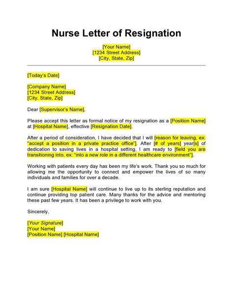 29 BEST Nursing Resignation Letters & Samples TemplateArchive